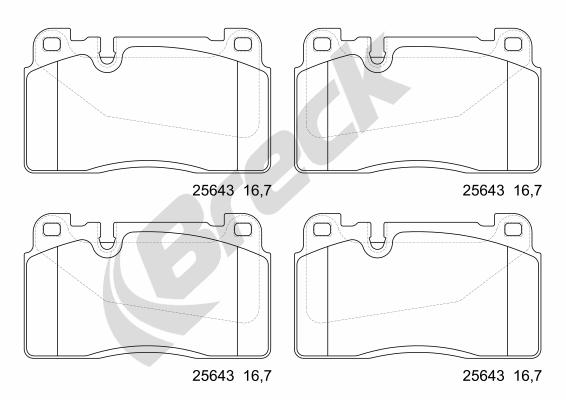 Set placute frana,frana disc 25643 00 551 00 BRECK